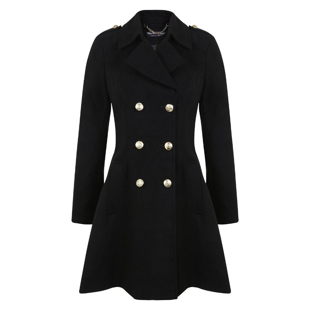 NWT Miss Selfridge Womens Long Military Pea Coat